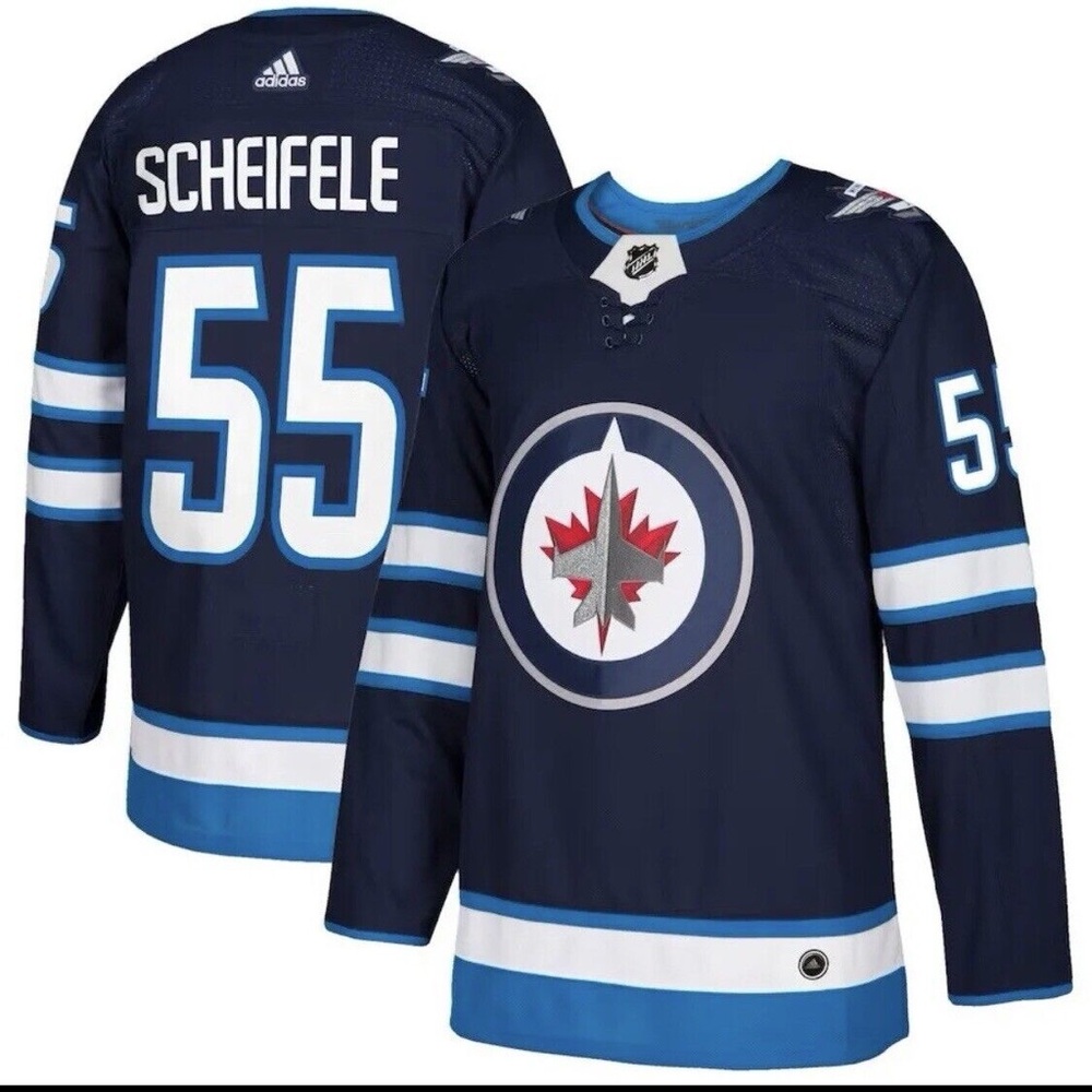 Adidas Scheifele Navy Winnipeg Jets Jersey with Logo